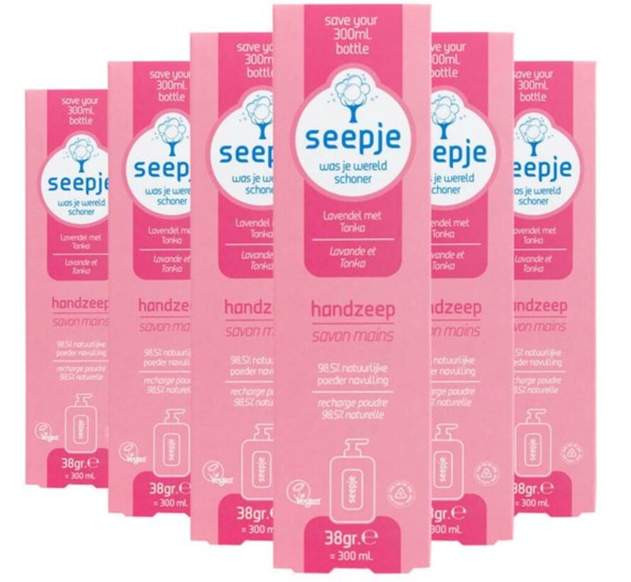 Handzeep Navulling Lavendel & Tonka 6x 38Gr (300ml)