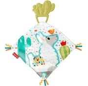 Fisher Price 2-in-1 Baby knuffeldoek met bijtring Cactus Lama 13 cm