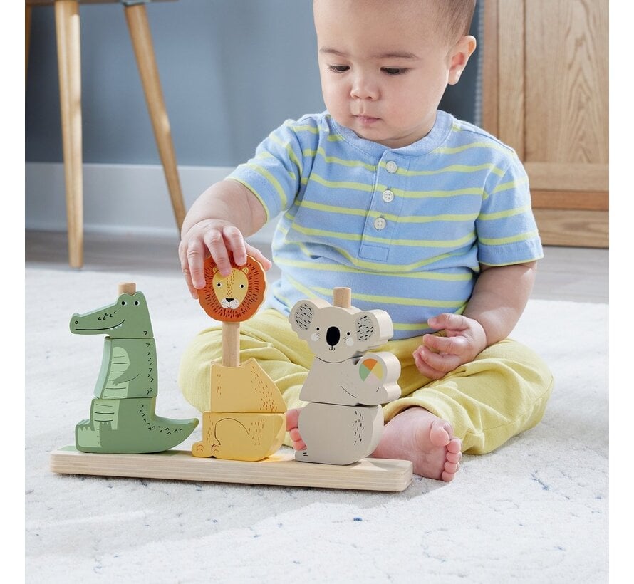 Fisher Price - Houten dieren stapelen en sorteren - Stapelspeelgoed