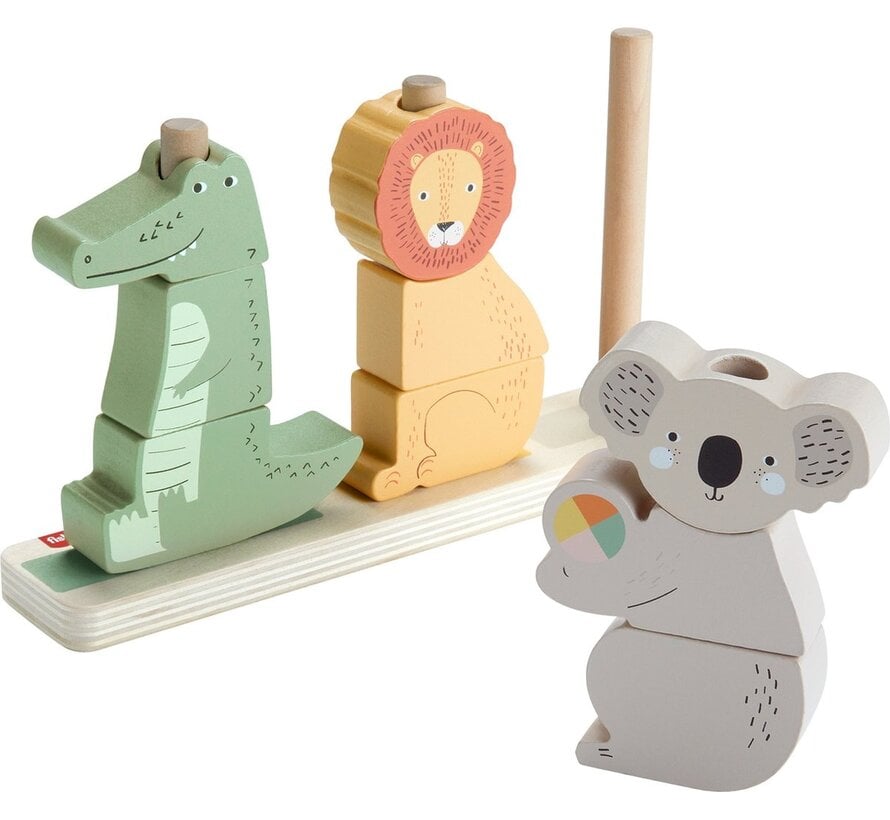 Fisher Price - Houten dieren stapelen en sorteren - Stapelspeelgoed