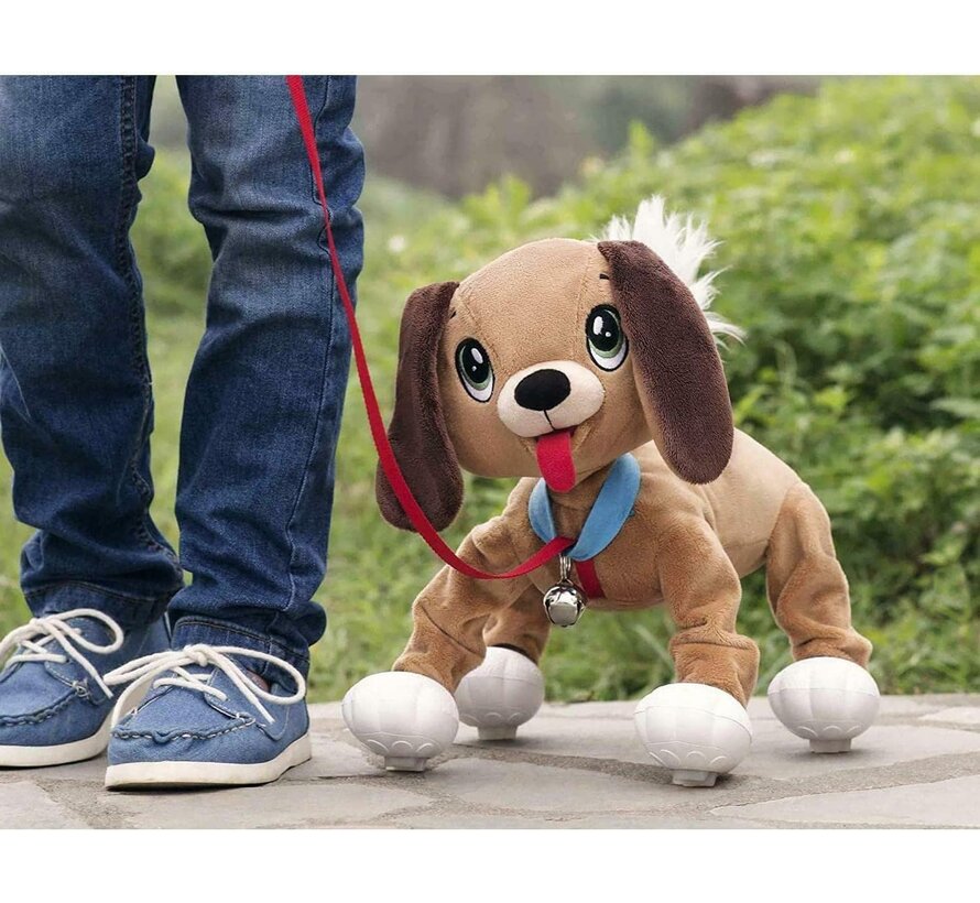 Peppy Pups - Bruine knuffelhond - Interactief