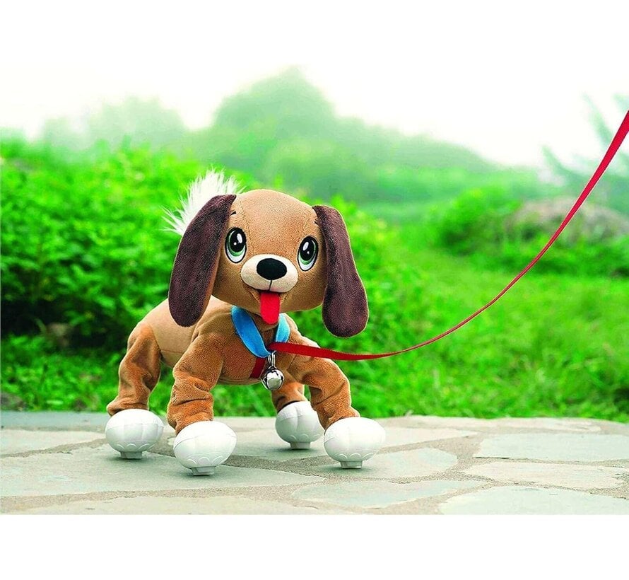 Peppy Pups - Bruine knuffelhond - Interactief