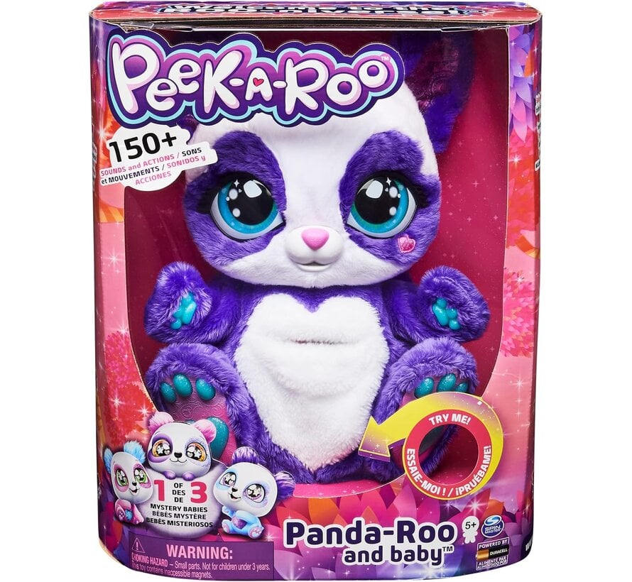 Interactieve Panda-Roo-knuffel met verrassingsbaby - 150 geluiden en acties