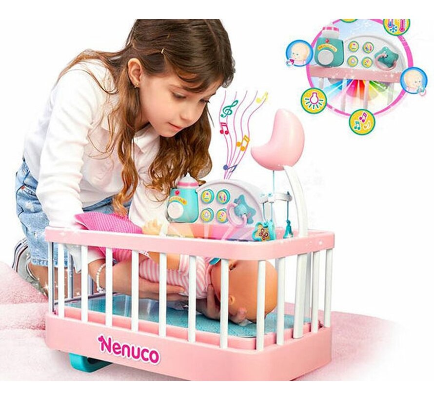 Interactief kinderbed met lichten en geluiden - Inclusief babypop