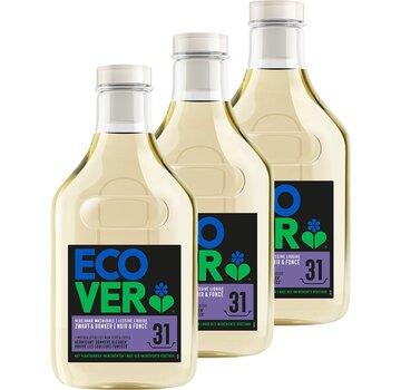 Ecover Wasmiddel (1,43L) - Zwart & Donker - Limoen & Lotus - 3x 31 wasbeurten