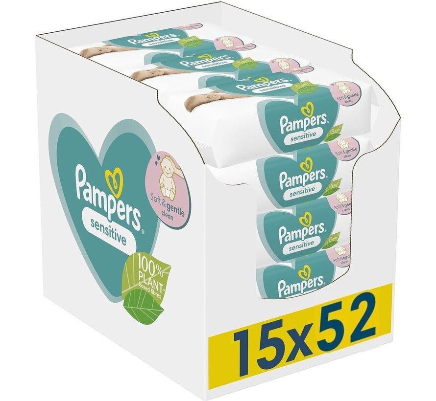 Sensitive Billendoekjes / Babydoekjes - 780 doekjes (15x52 stuks)