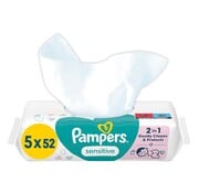 Pampers Sensitive Billendoekjes / Babydoekjes - 260 doekjes (5x52 stuks)