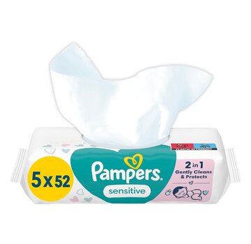 Pampers Sensitive Billendoekjes / Babydoekjes - 260 doekjes (5x52 stuks)