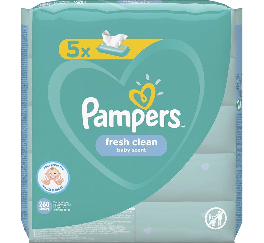 Fresh Clean Billendoekjes / Babydoekjes - 260 doekjes (5x52 stuks)