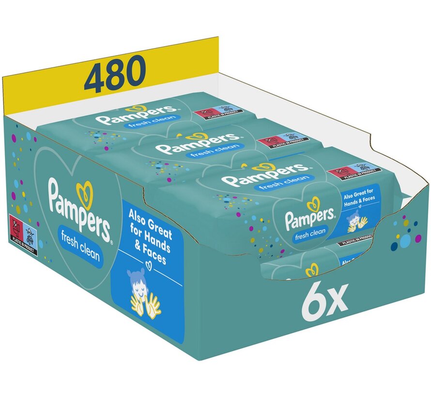 Fresh Clean Billendoekjes / Babydoekjes XL - 6x 80 stuks