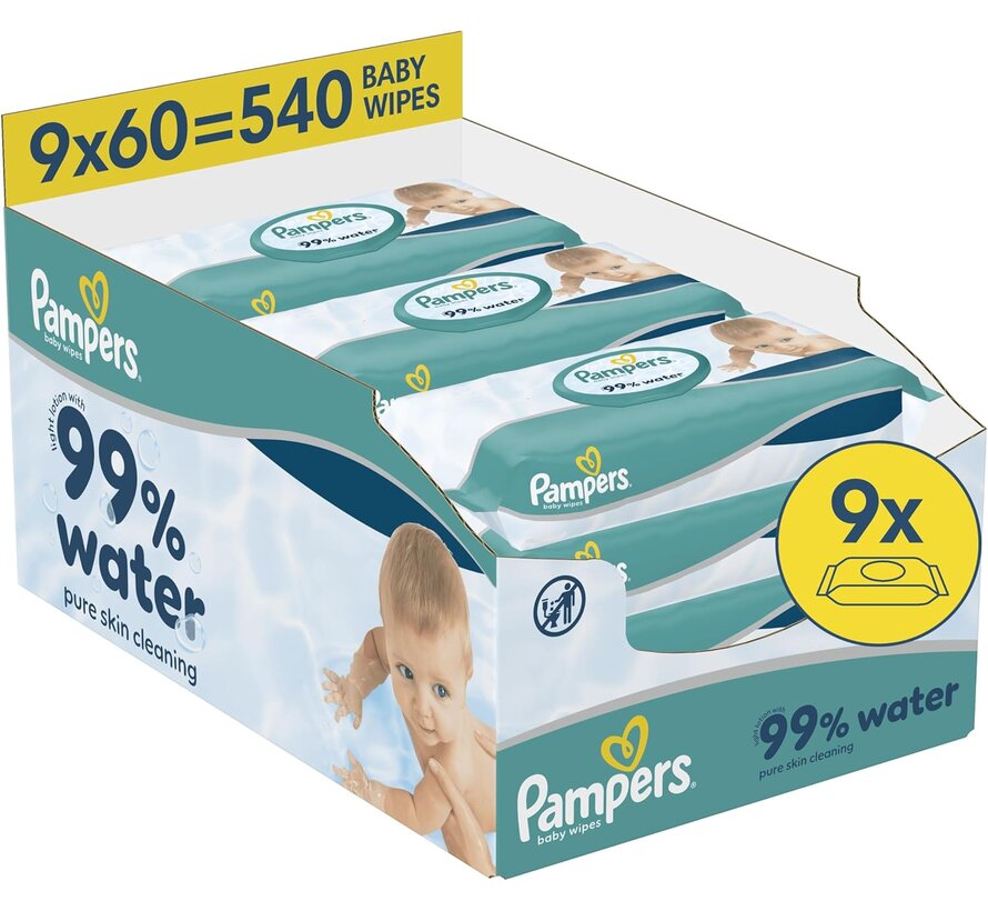 99% Water Billendoekjes / Babydoekjes - 9x 60 stuks