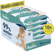 Pampers 99% Water Billendoekjes / Babydoekjes - 18x 60 stuks