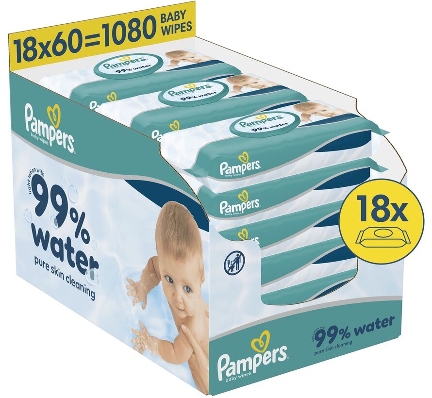 99% Water Billendoekjes / Babydoekjes - 18x 60 stuks