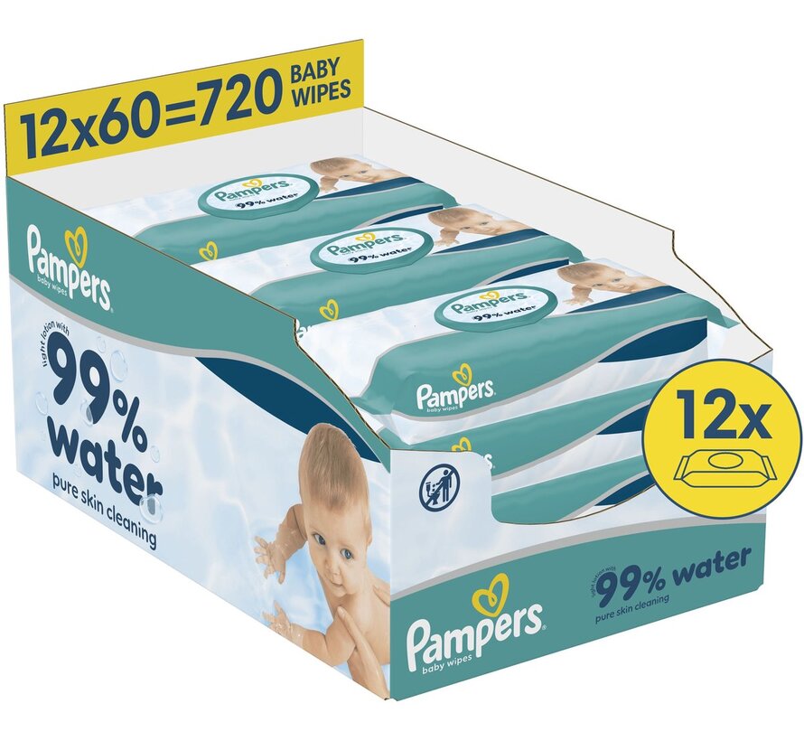 99% Water Billendoekjes / Babydoekjes - 12x 60 stuks