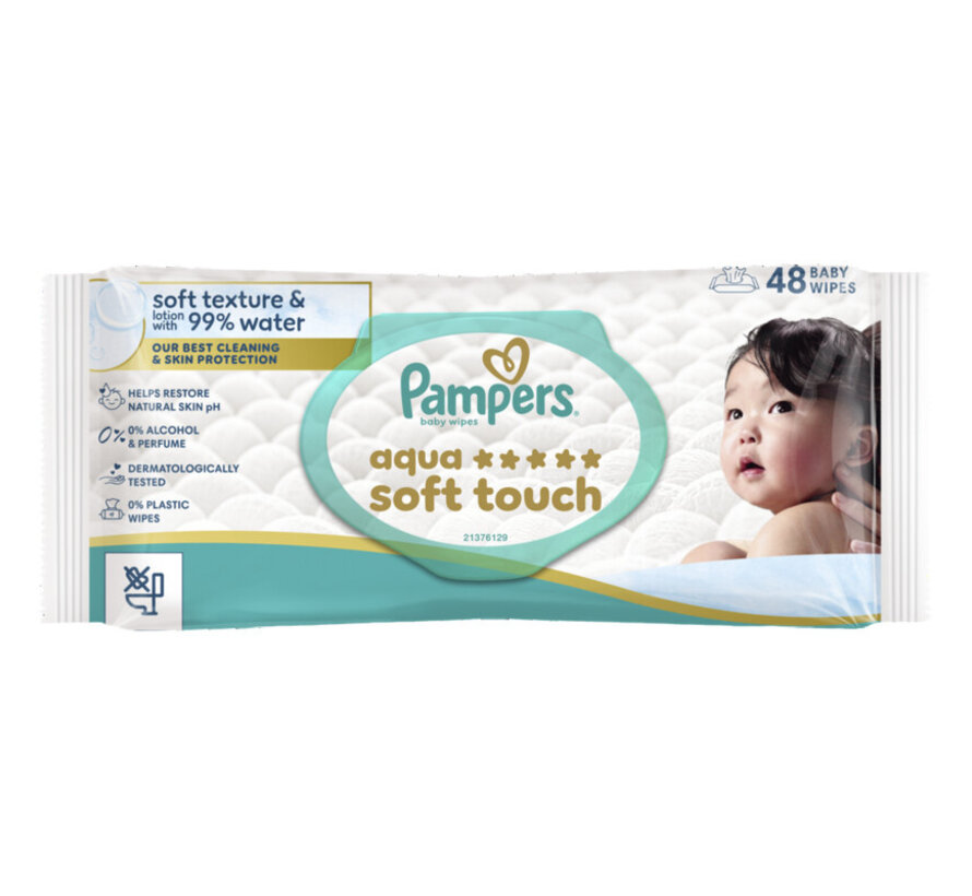 Aqua Soft Touch Billendoekjes / Babydoekjes - 12x 48 stuks