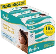 Pampers Aqua Soft Touch Billendoekjes / Babydoekjes - 18x 48 stuks