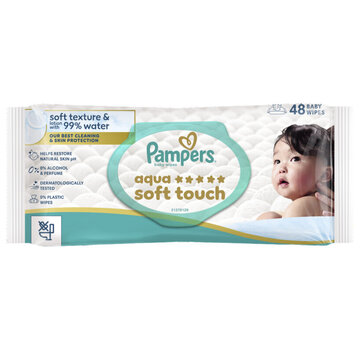 Pampers Aqua Soft Touch Billendoekjes / Babydoekjes - 48 stuks
