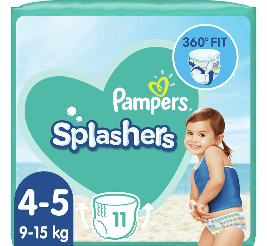 Splashers - Maat 4-5 (9kg-15kg) - 11 Wegwerpbare Zwemluiers