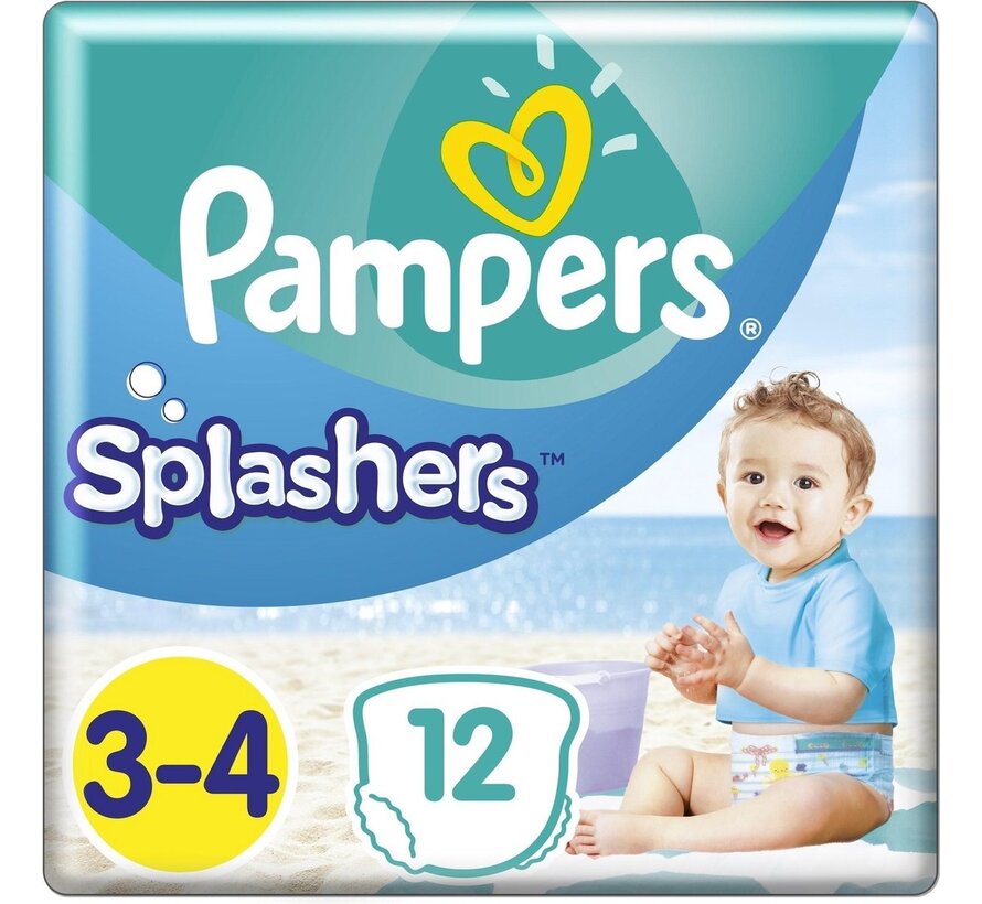 Splashers - Maat 3-4 (6kg-11kg) - 8x 12 Wegwerpbare Zwemluiers