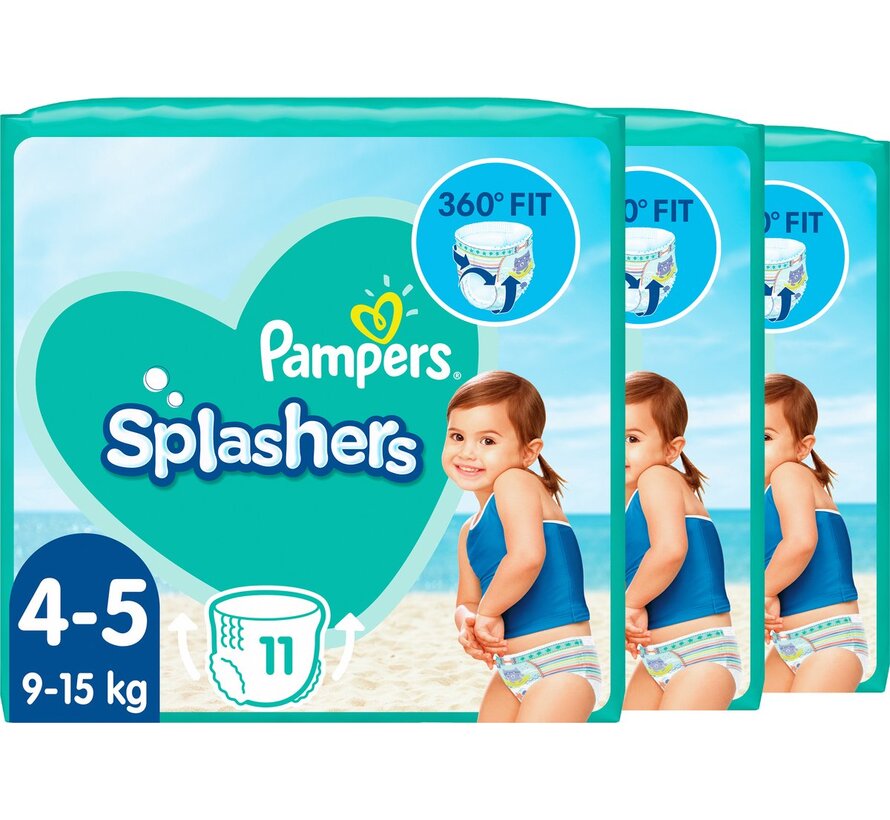 Splashers - Maat 4-5 (9kg-15kg) - 3x 11 Wegwerpbare Zwemluiers