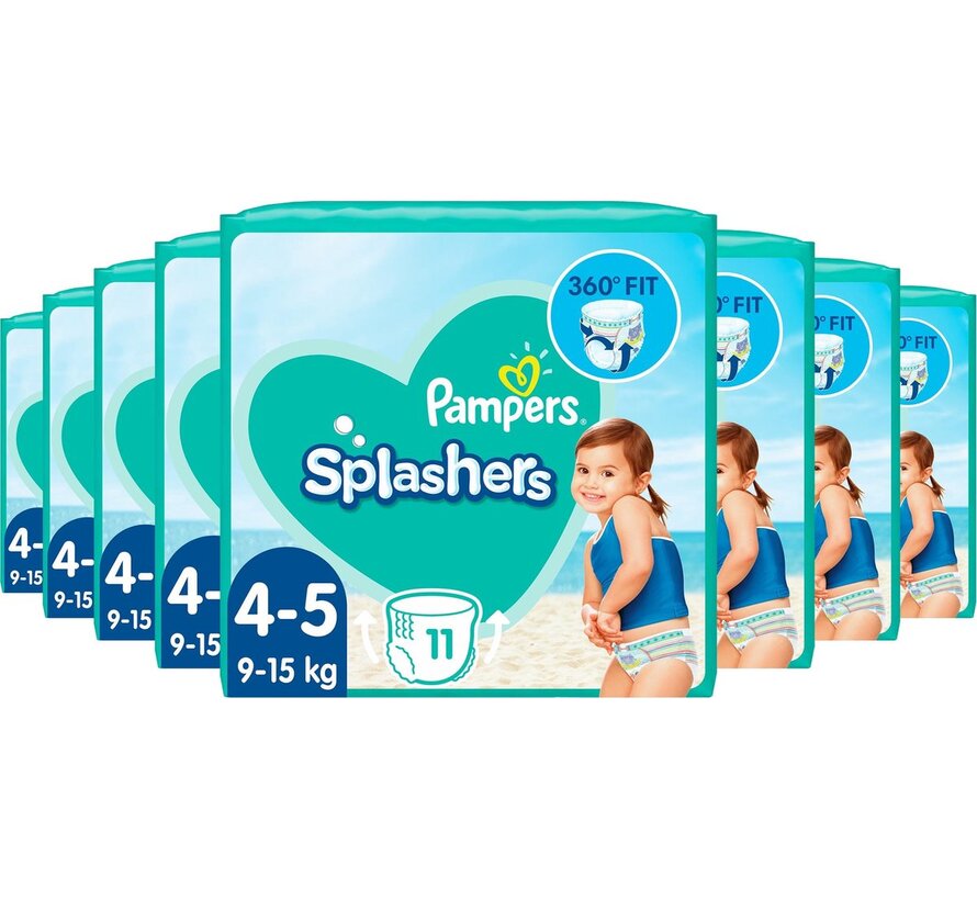 Splashers - Maat 4-5 (9kg-15kg) - 8x 11 Wegwerpbare Zwemluiers