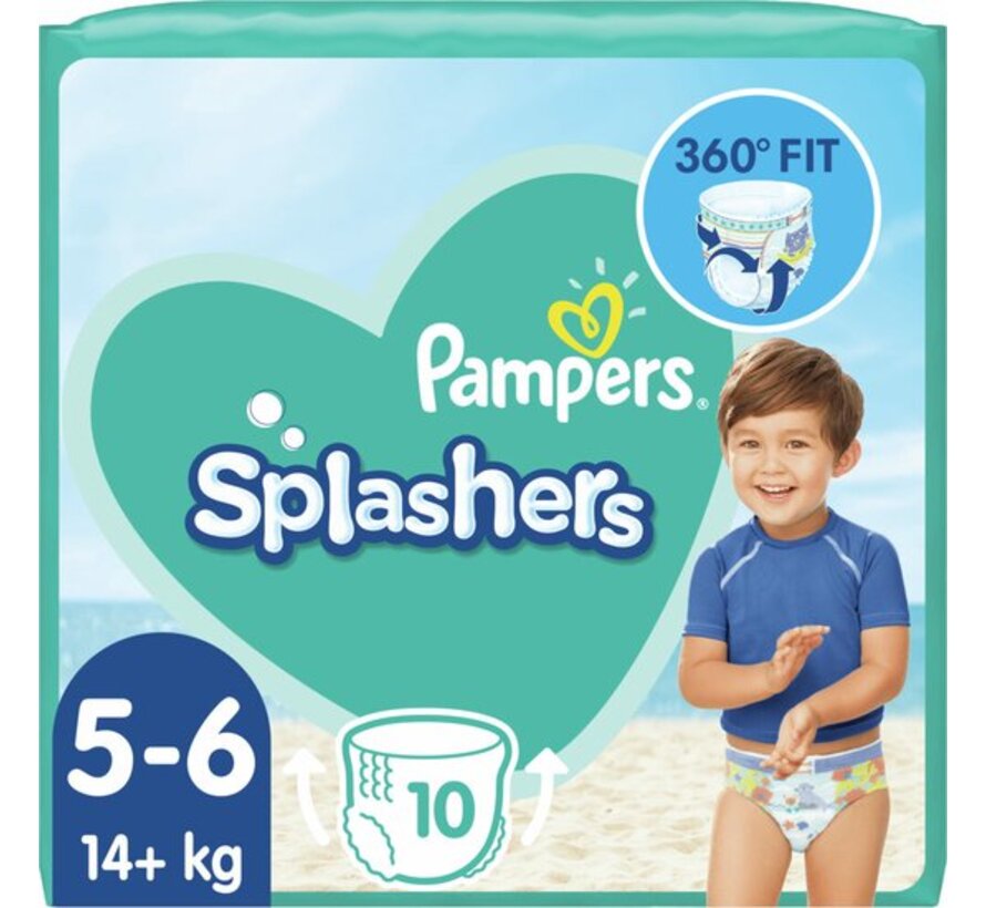 Splashers - Maat 5-6 (14+kg) - 10 Wegwerpbare Zwemluiers