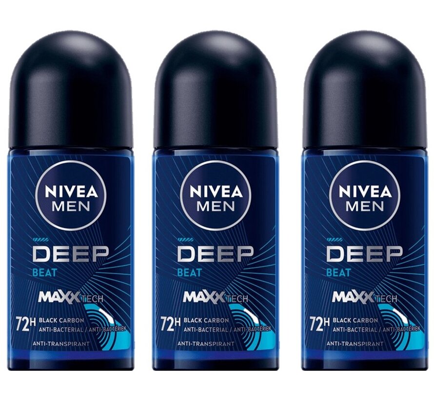 Men Deep Darkwood - Deodorant Roller - 3x 50ml