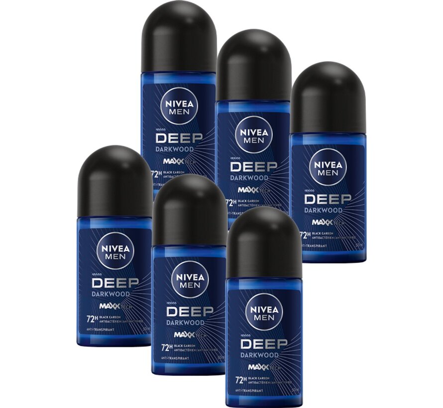 Men Deep Darkwood - Deodorant Roller - 6x 50ml