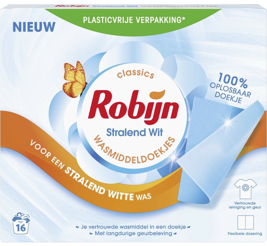 Stralend Wit - Wasmiddeldoekjes - 4x 16 stuks c