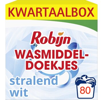 Robijn Stralend Wit - Wasmiddeldoekjes - 5x 16 stuks