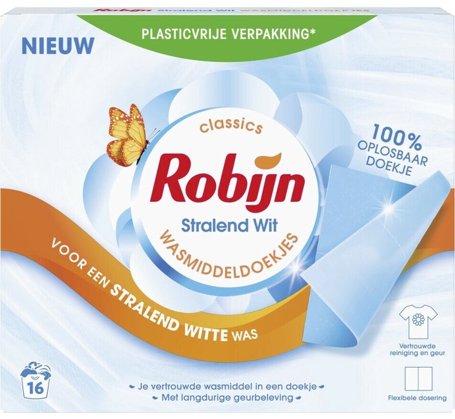 Stralend Wit - Wasmiddeldoekjes - 5x 16 stuks