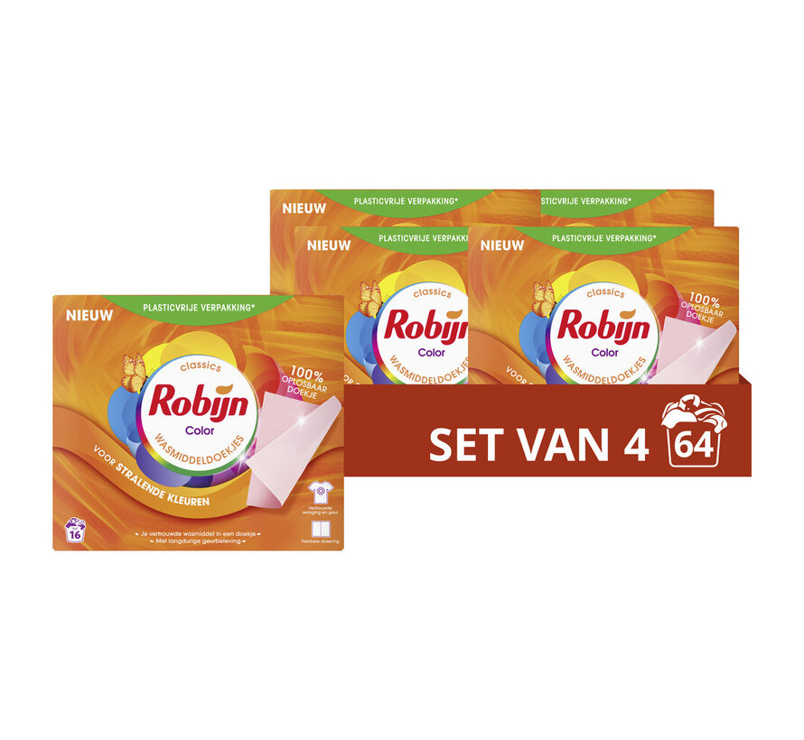 Color - Wasmiddeldoekjes - 4x 16 stuks