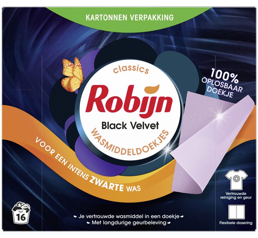 Black Velvet - Wasmiddeldoekjes - 16 stuks