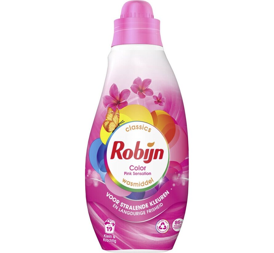 Pink Sensation - Klein & Krachtig - Vloeibaar wasmiddel (665ml) - 8x 19 wasbeurten