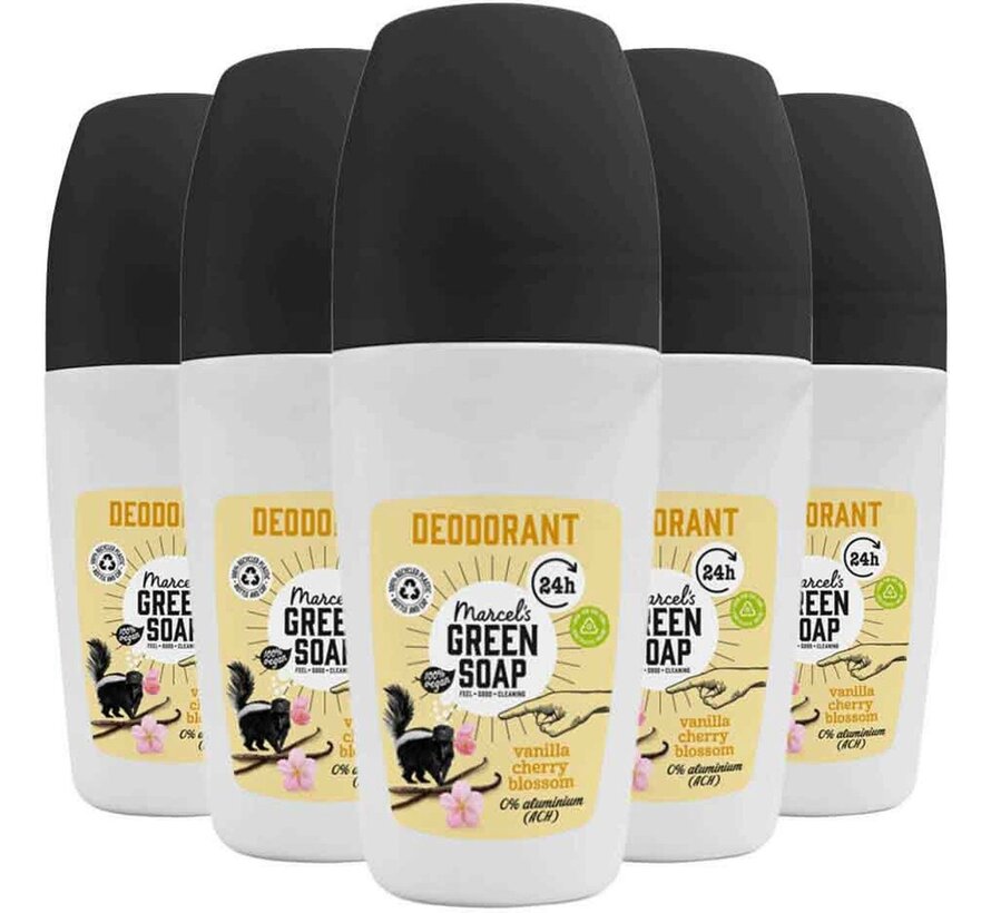 Vanille & Kersenbloesem - Deodorant Roller - 5x 50ml