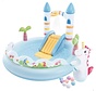 Opblaasbaar speelzwembad - Unicorn Castle - met glijbaan - 196x178x127cm