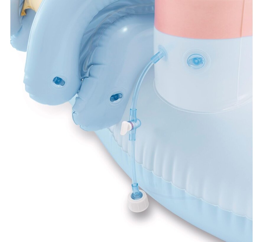 Opblaasbaar speelzwembad - Unicorn Castle - met glijbaan - 196x178x127cm