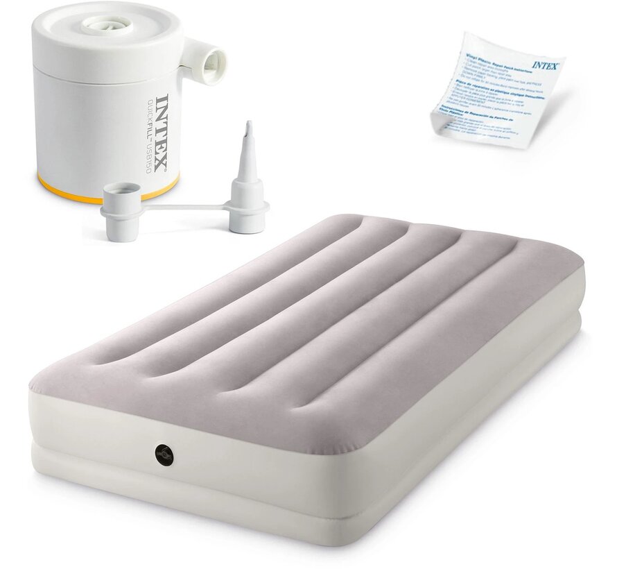 Prestige Mid-Rise Twin Luchtbed - 1-persoons - USB pomp 191x99x30cm