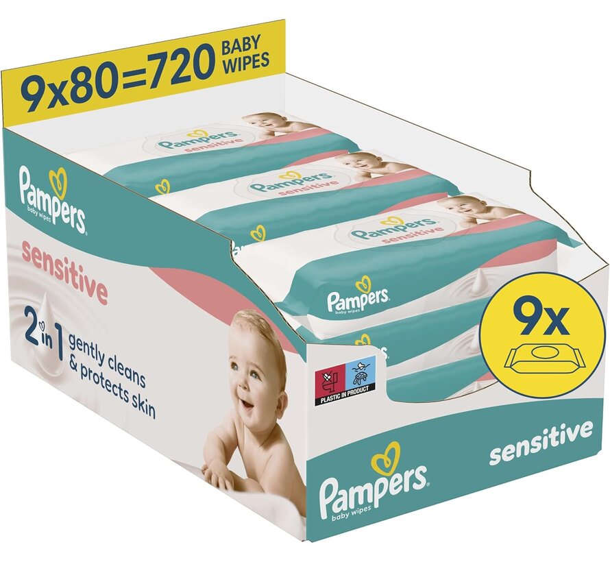 Sensitive Billendoekjes / Babydoekjes XL - 9x 80 stuks
