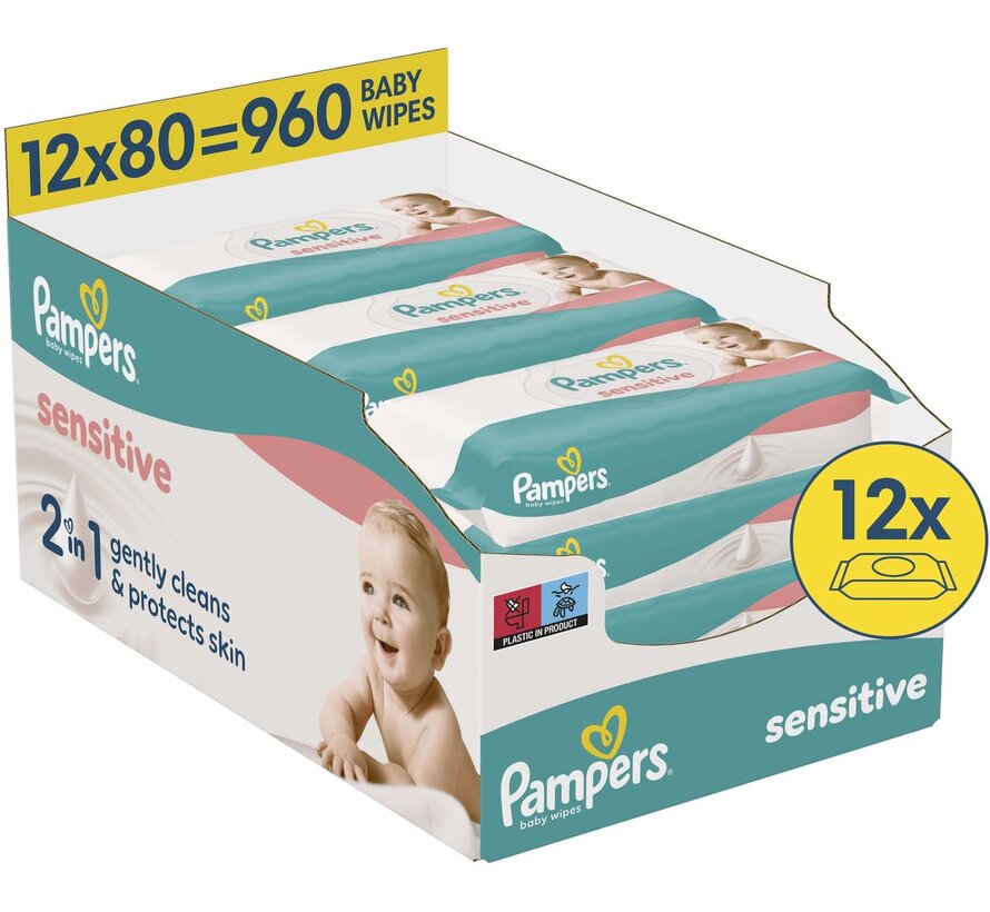 Sensitive Billendoekjes / Babydoekjes XL - 12x 80 stuks
