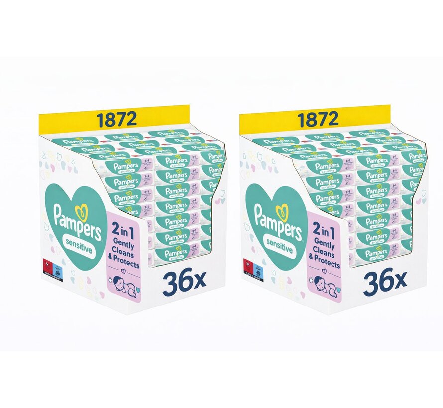 Sensitive Billendoekjes / Babydoekjes - 72x 52 stuks