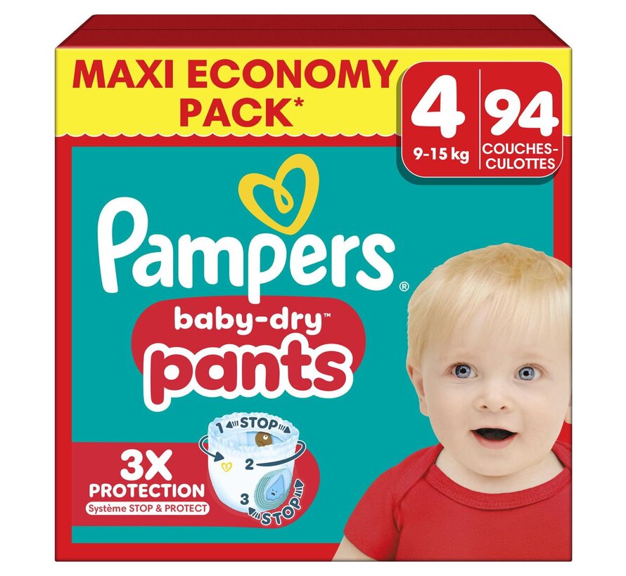 Baby Dry Pants - Maat 4 (9kg-15kg) - 94 Luierbroekjes - Megabox