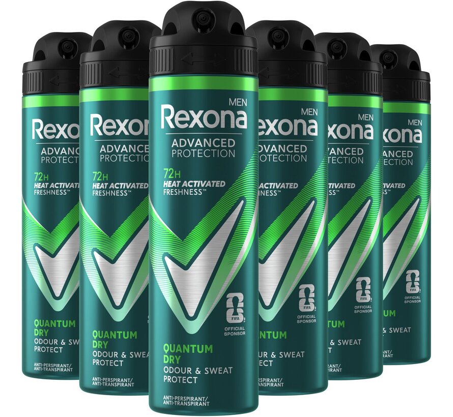 Men Quantum Dry - Advanced Protection - Deodorant Spray - 6x 150ml