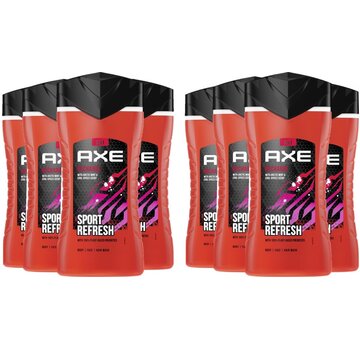 Axe Douchegel Recharge 250ml - 5in1 Sport Refresh - 8 stuks (4x 2-pack)