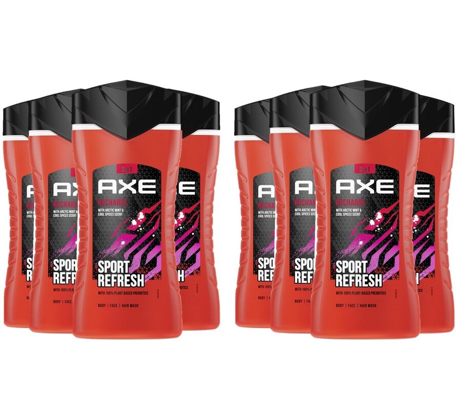 Douchegel Recharge 250ml - 5in1 Sport Refresh - 8 stuks (4x 2-pack)