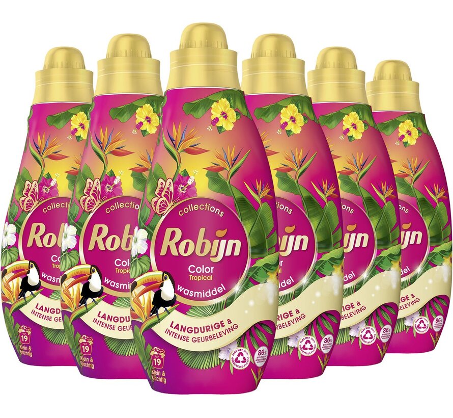 Color Tropical - Klein & Krachtig - Vloeibaar wasmiddel (665ml) - 6x 19 wasbeurten