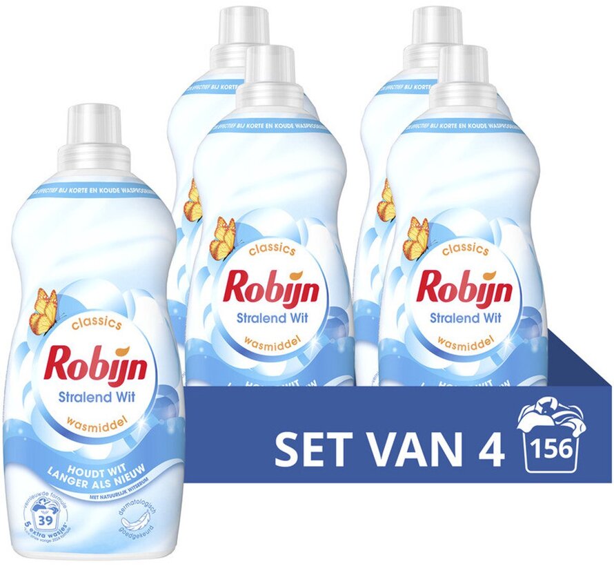 Stralend Wit - Klein & Krachtig - Vloeibaar wasmiddel - 4x 39 wasbeurten
