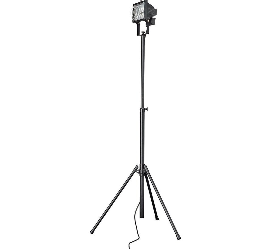 Faro - halogeenstraler op driepoot - zwart - 180cm hoog