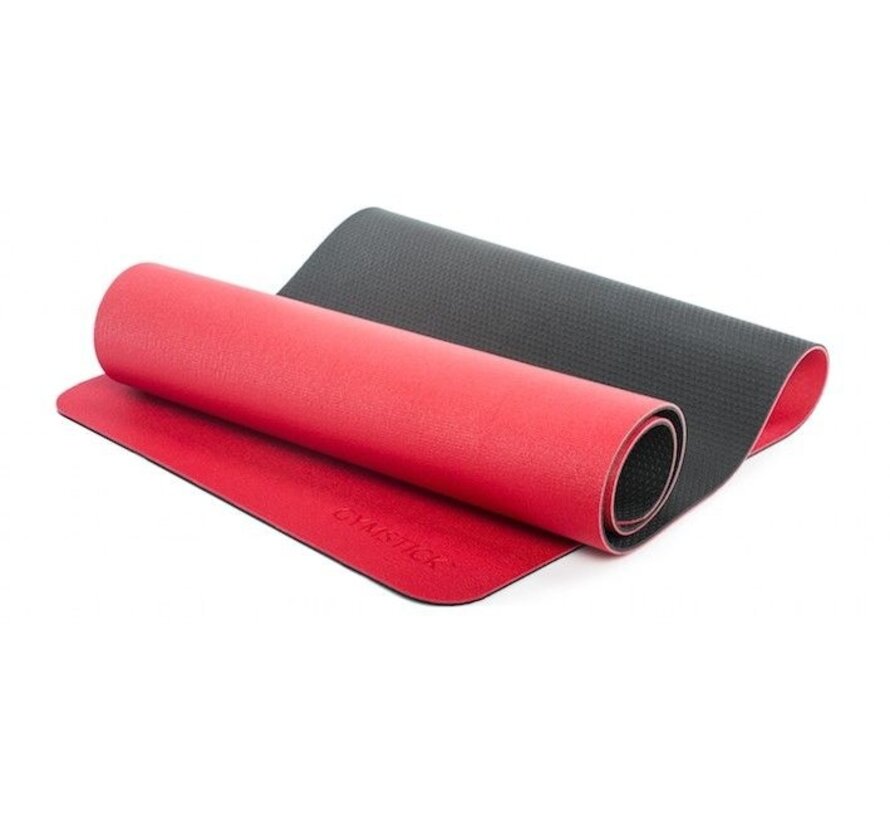 Pro Yoga Mat - Met Online Trainingsvideo's - Rood / Zwart