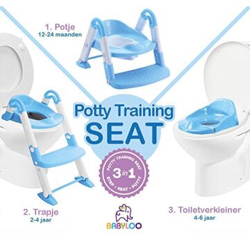 Babyloo Bambino 3in1 - Plaspotje - Trapje - WC Verkleiner - Blauw Jongens